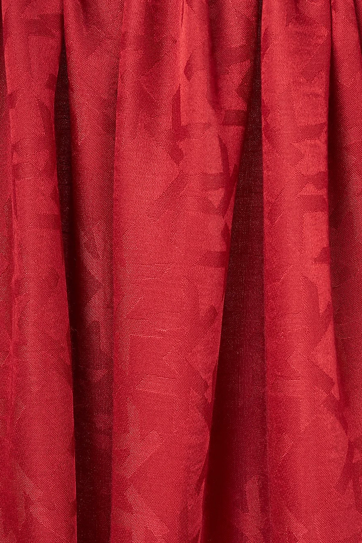 Jacquard Shawl with Logo Detail: Cherry Brown