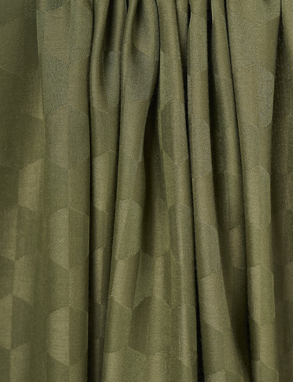 Cocoon Pattern Jacquard-Woven Shawl Khaki