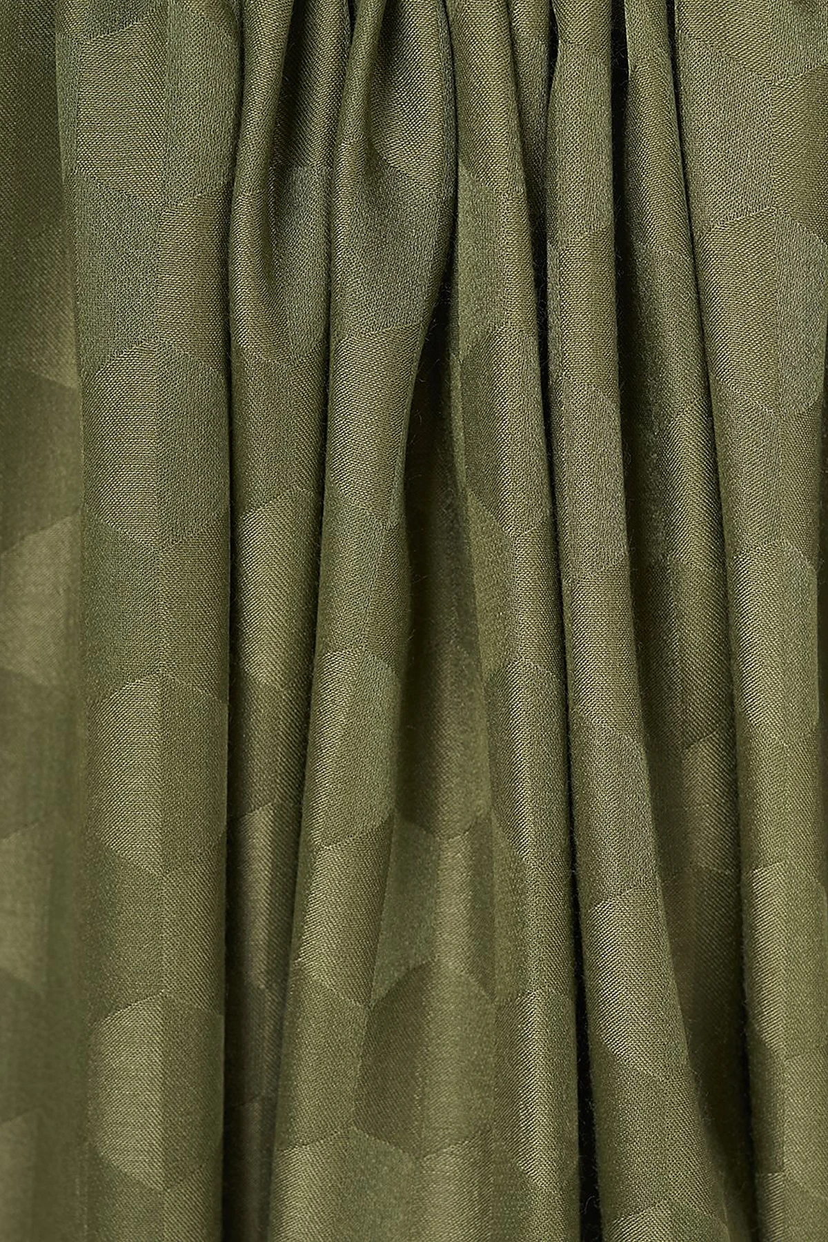 Cocoon Pattern Jacquard-Woven Shawl Khaki