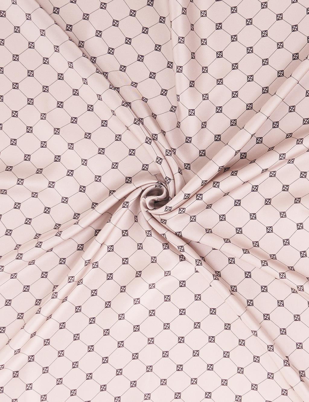 Çapraz Kayra Logolu İpek Eşarp Taş