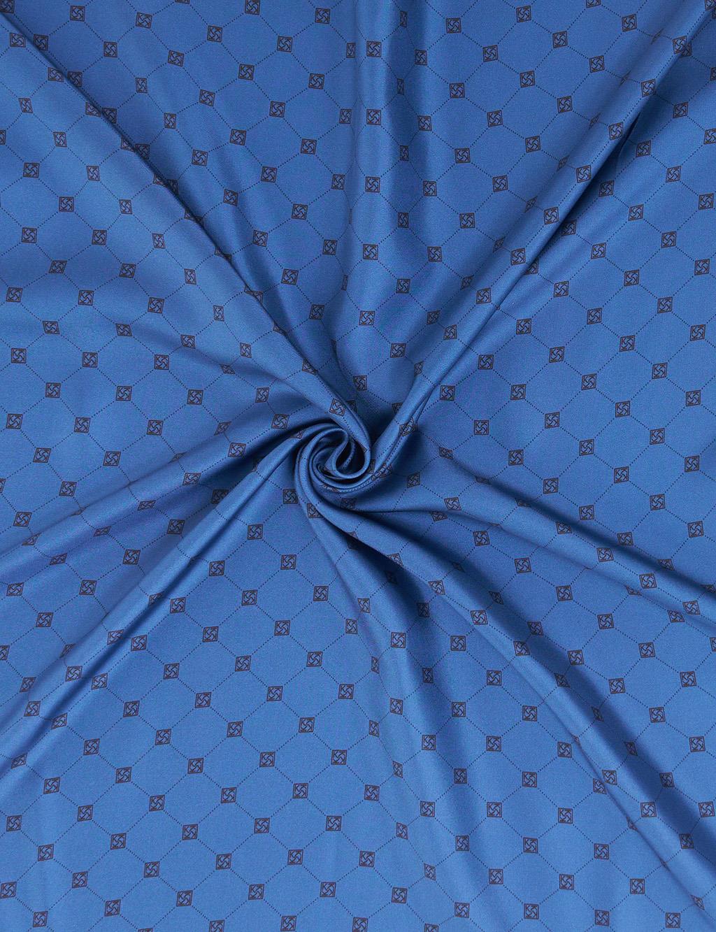 Çapraz Kayra Logolu İpek Eşarp İndigo