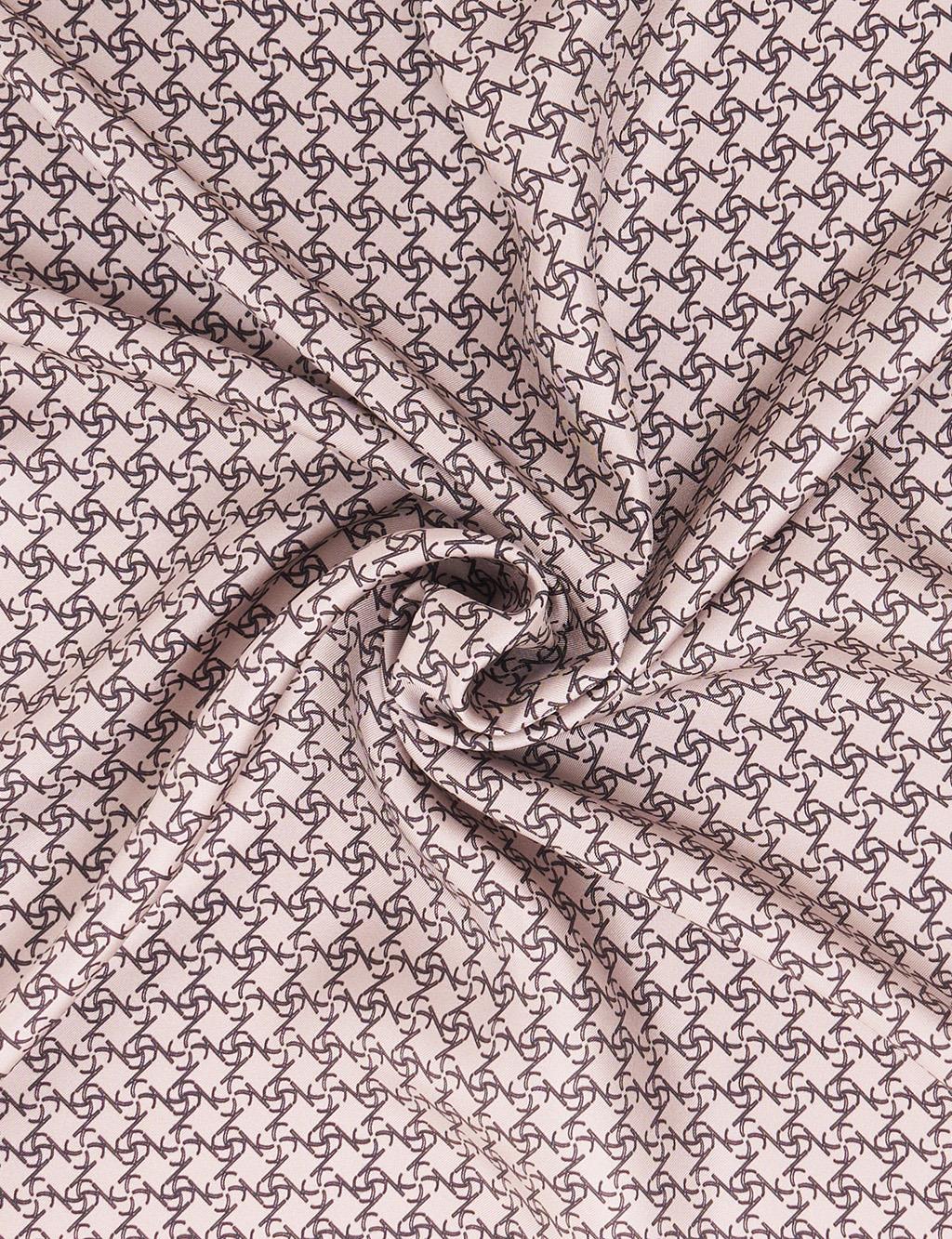 Monogram Pattern Silk Scarf Gray