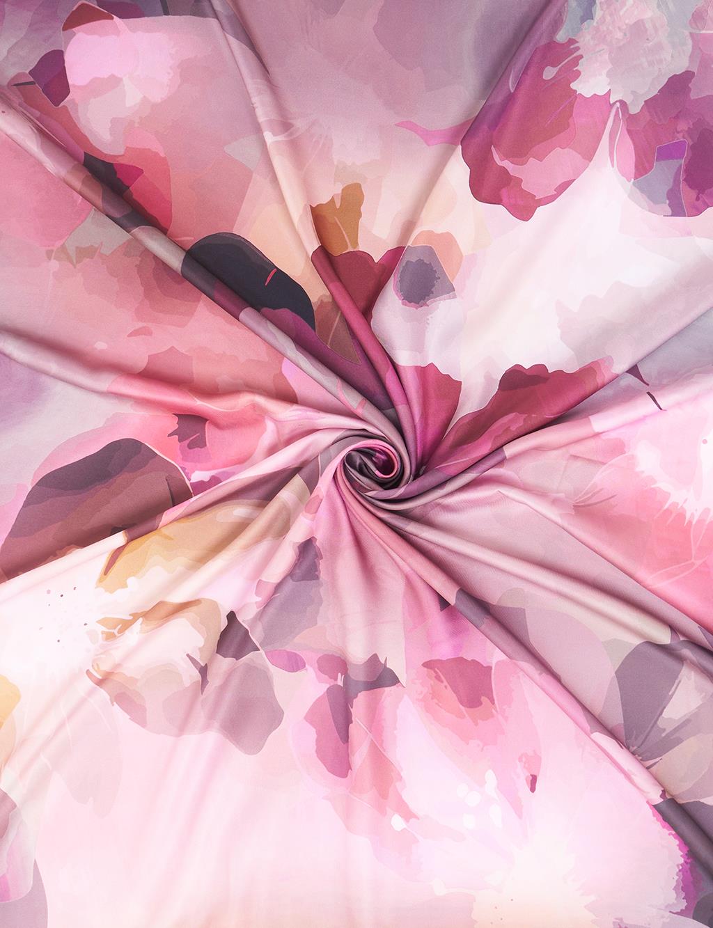 Abstract Floral Scarf Salmon