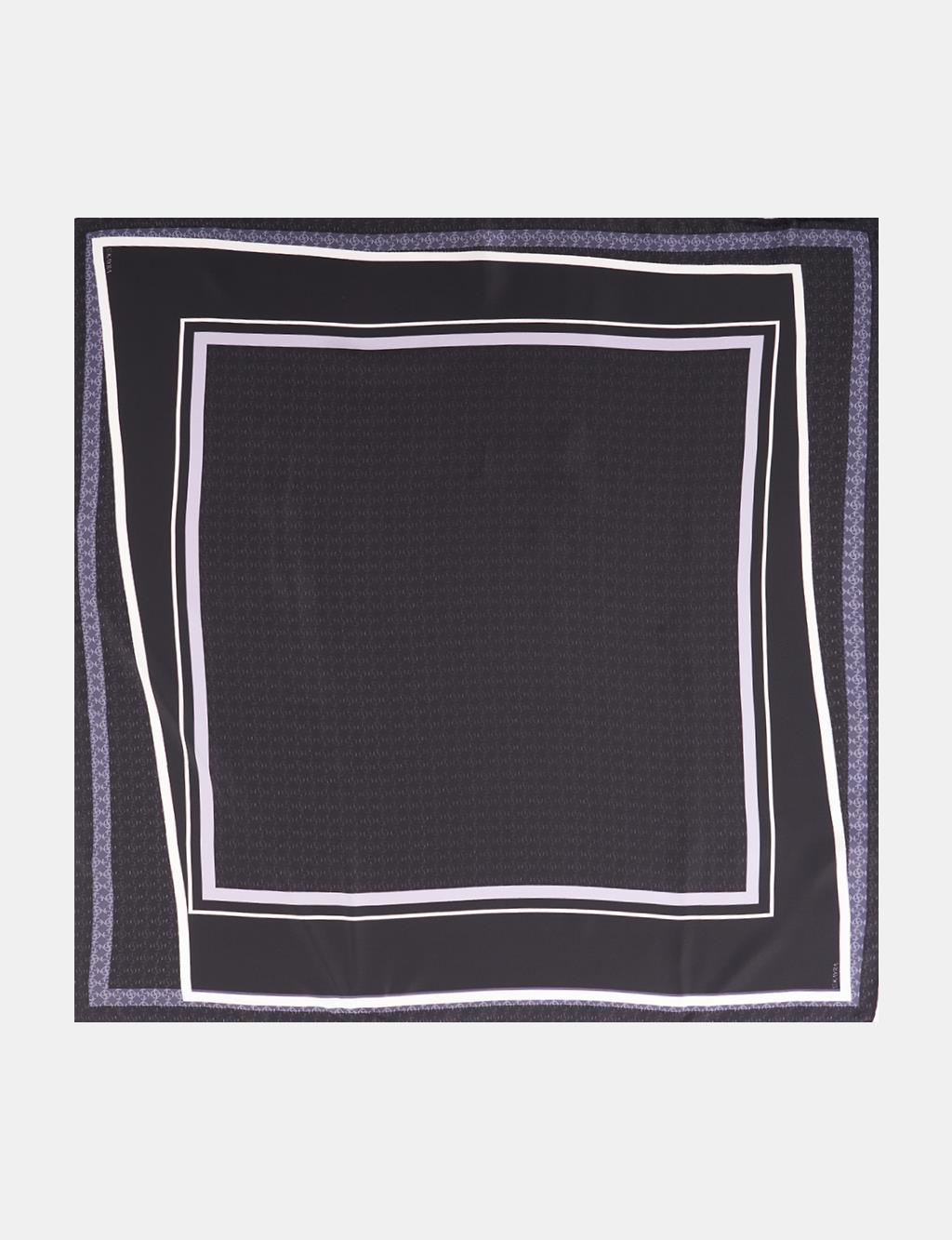 Monogram Pattern Silk Scarf Black