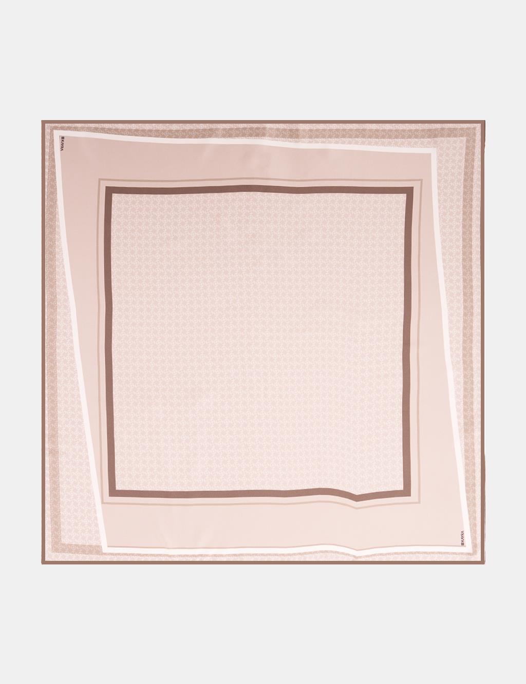 Monogram Pattern Silk Scarf Stone