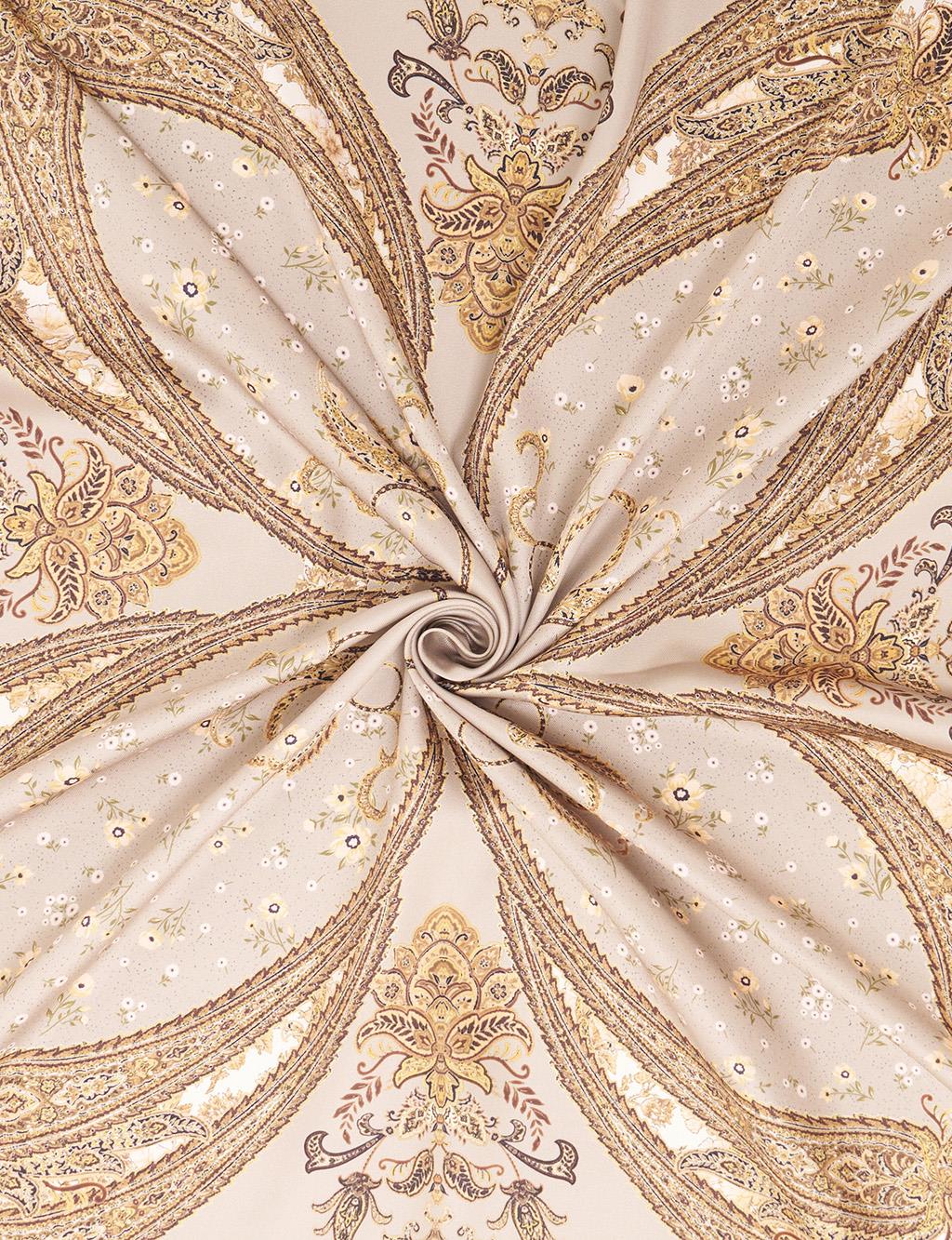 Ethnic Pattern Scarf Almond Green