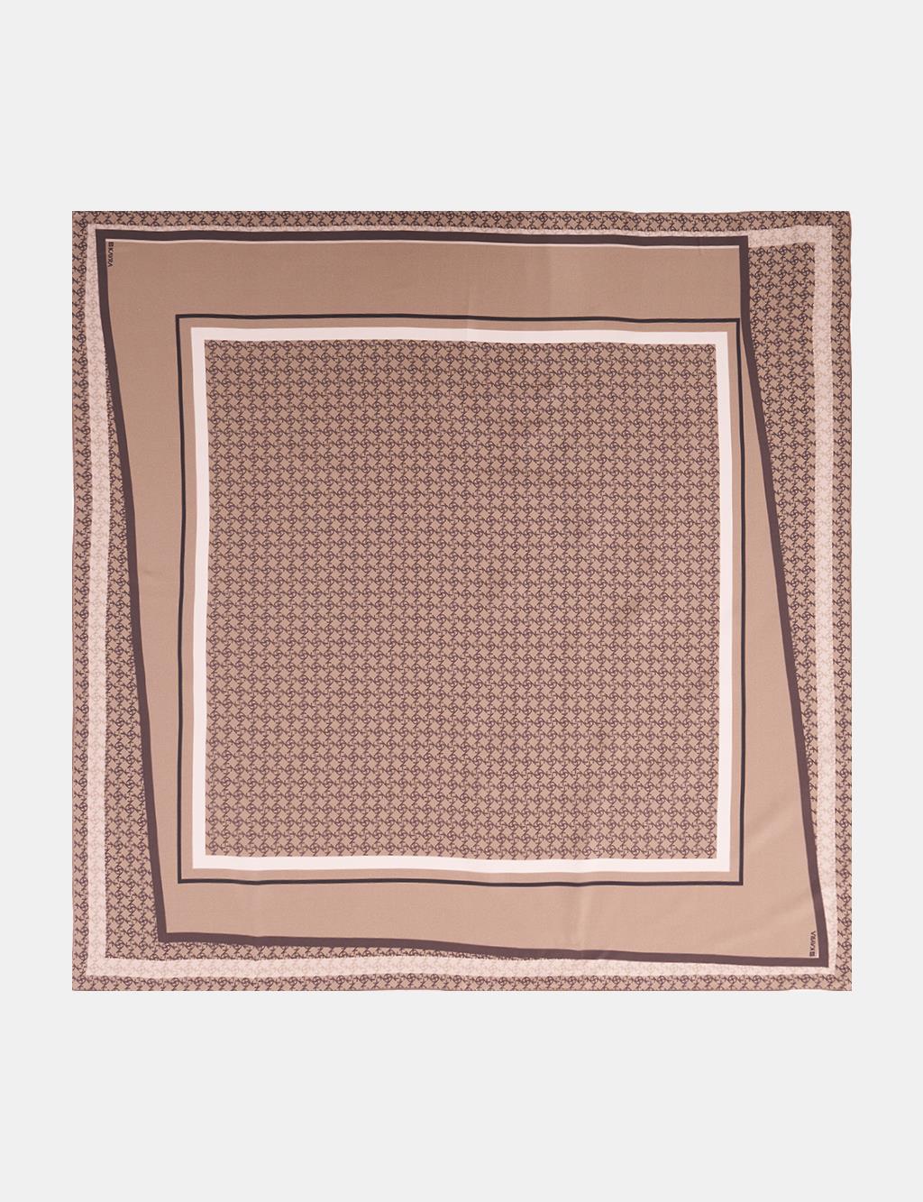 Monogram Pattern Silk Scarf Mink