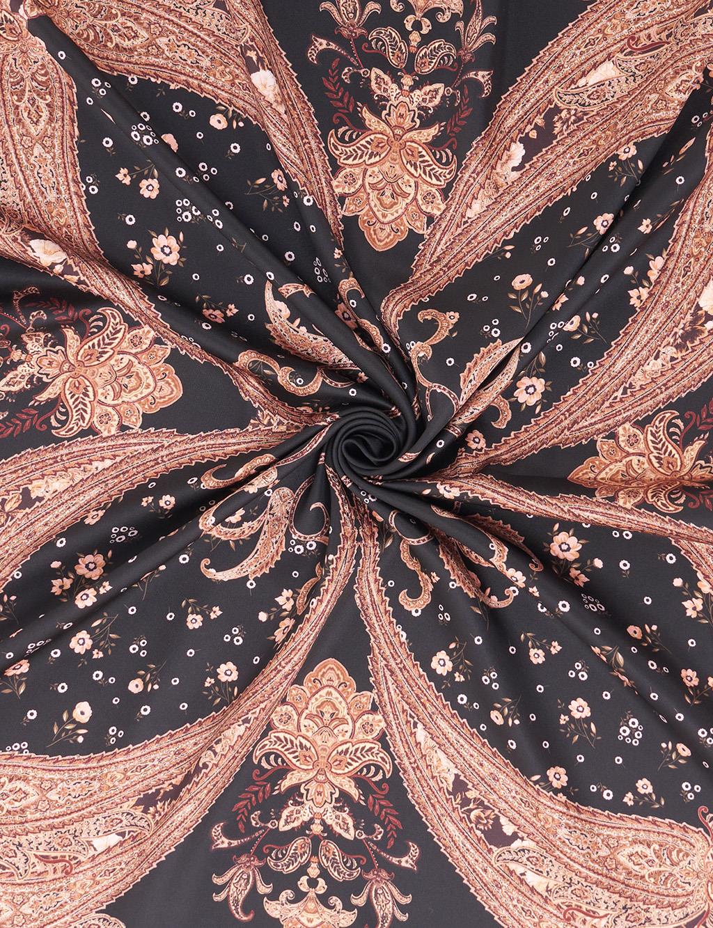 Ethnic Pattern Scarf Black