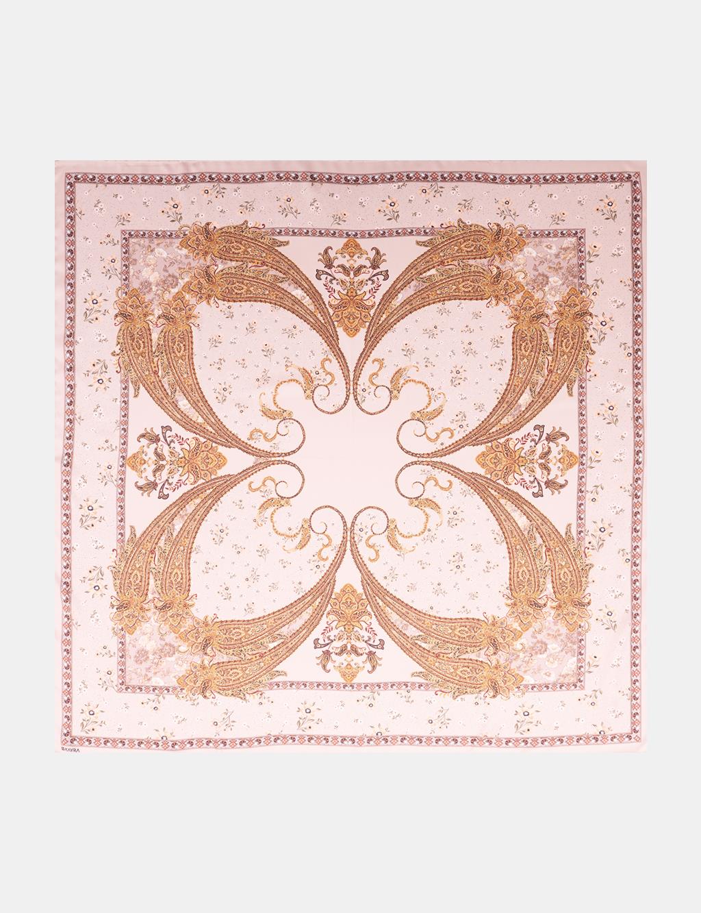 Etnik Desen Eşarp Bej