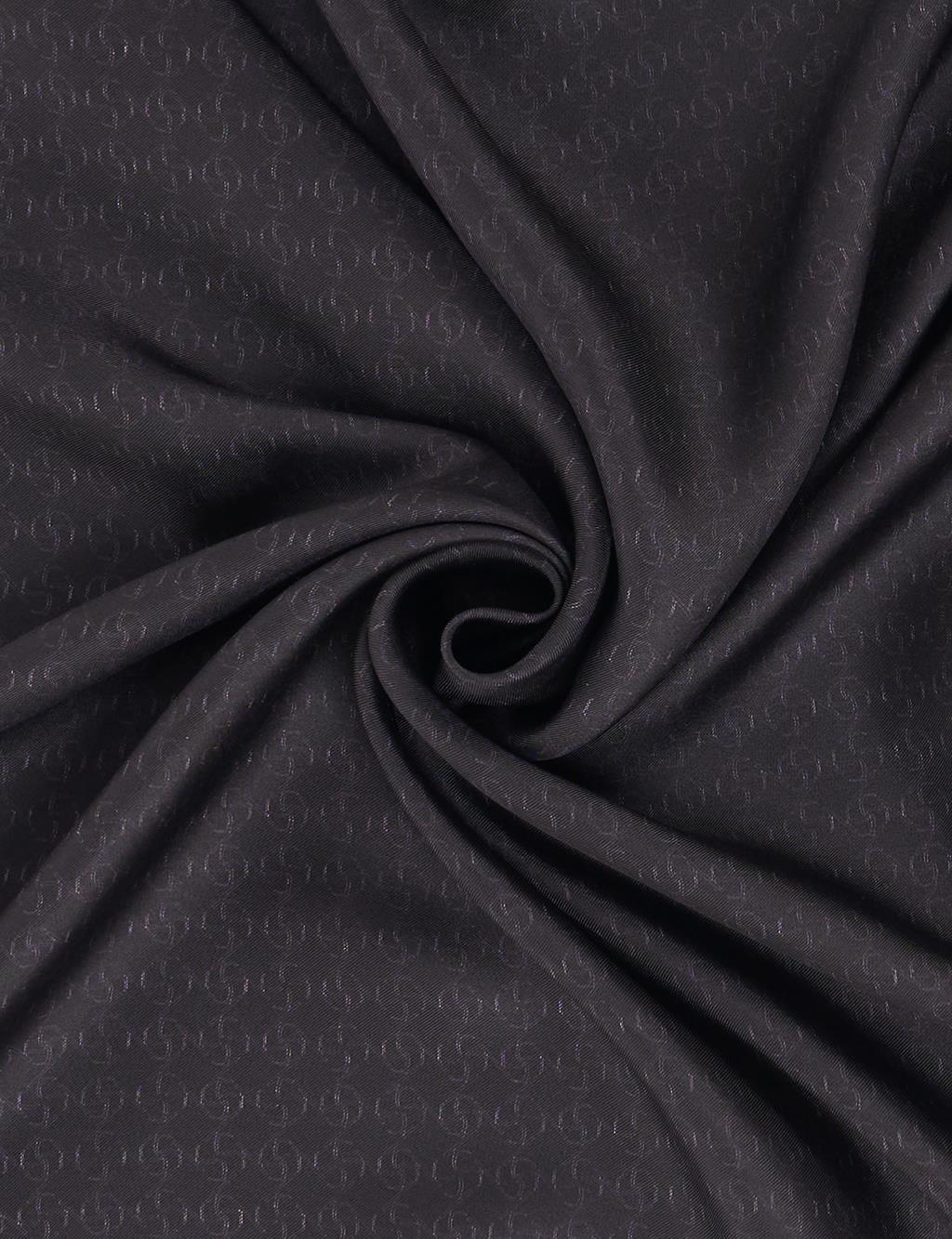 Monogram Pattern Silk Scarf Black