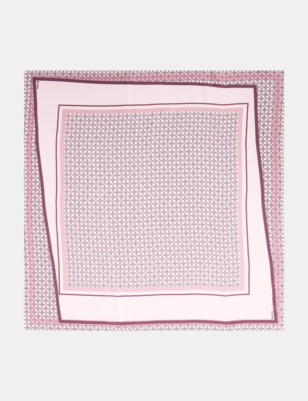 Monogram Pattern Silk Scarf Powder