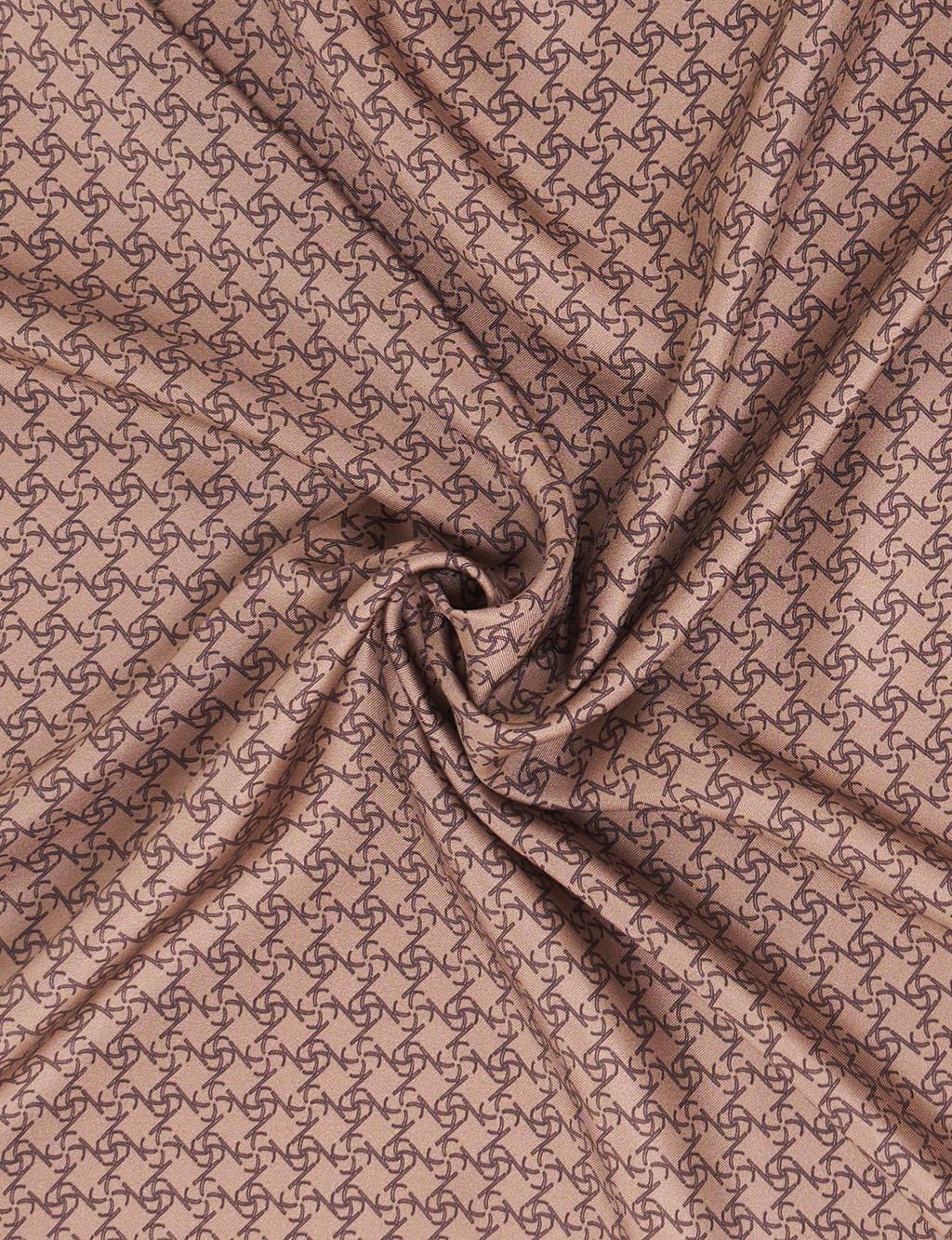 Monogram Pattern Silk Scarf Mink