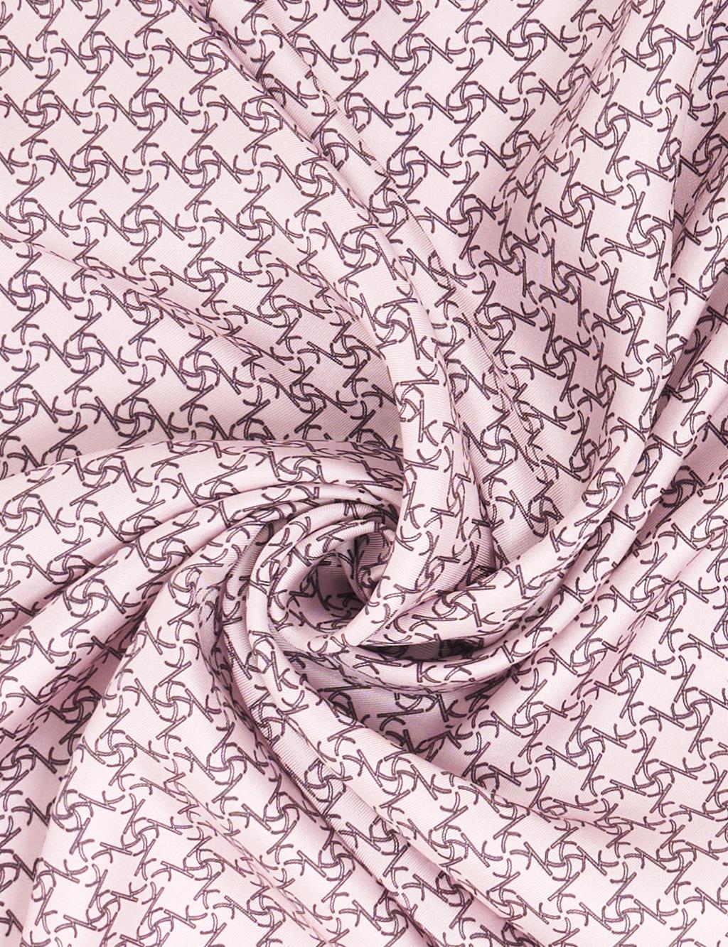 Monogram Pattern Silk Scarf Powder