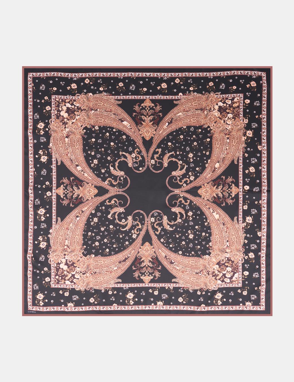 Ethnic Pattern Scarf Black