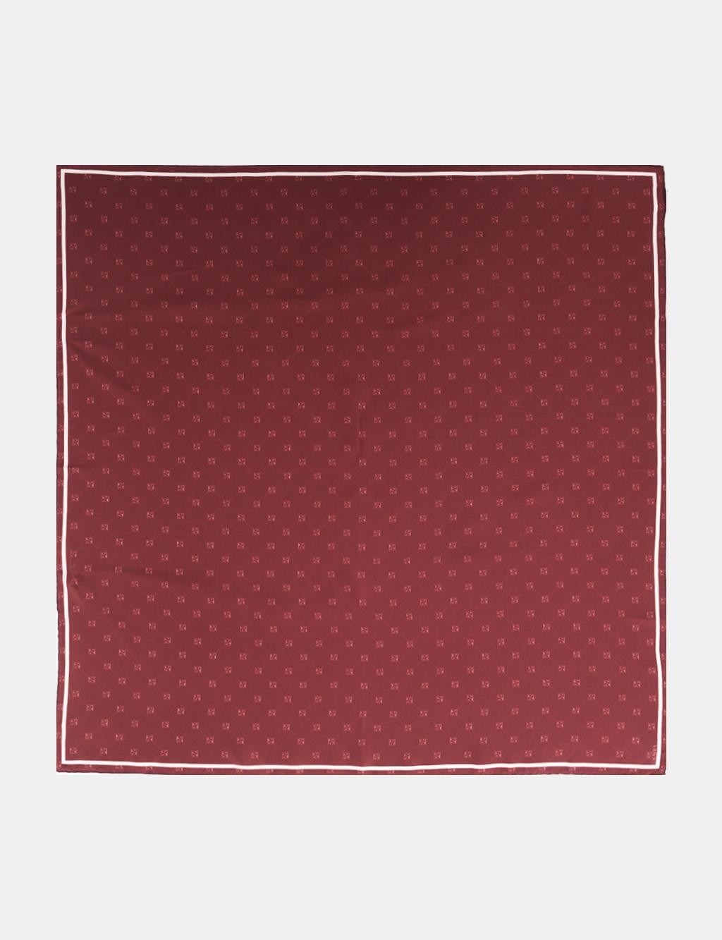 Cross Kayra Logo Silk Scarf Burgundy