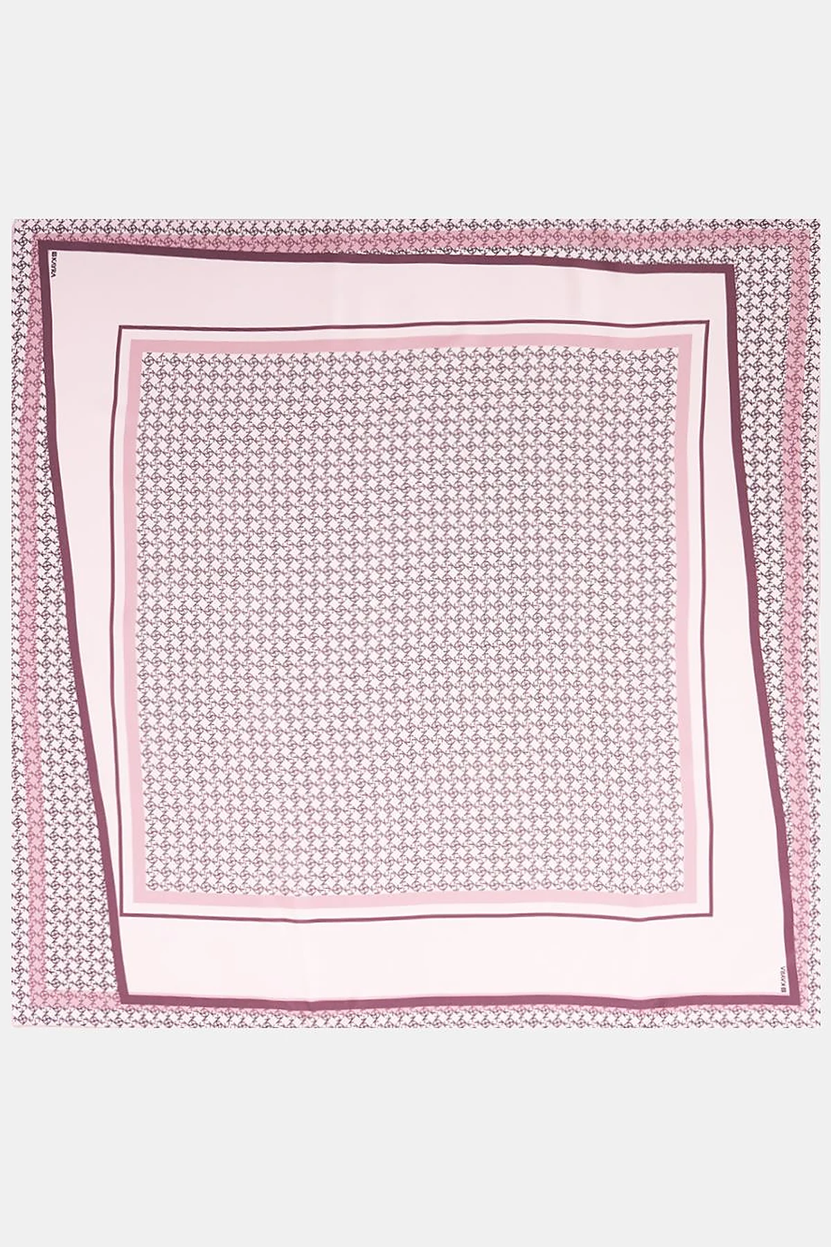 Monogram Desen İpek Eşarp Pudra