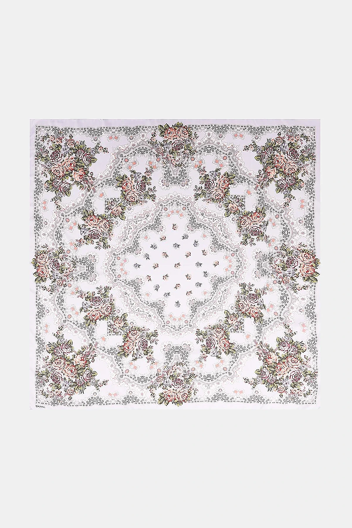 Retro Rose Scarf Gray
