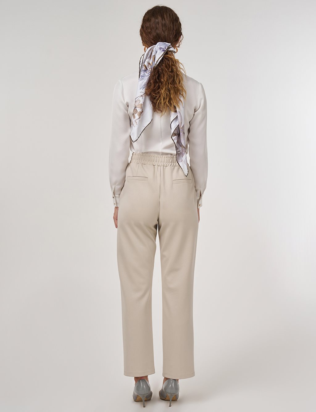 Metal Tokalı Boru Paça Pantolon Taş