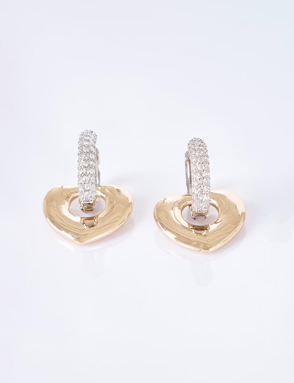 Heart Dangle Earrings Gold