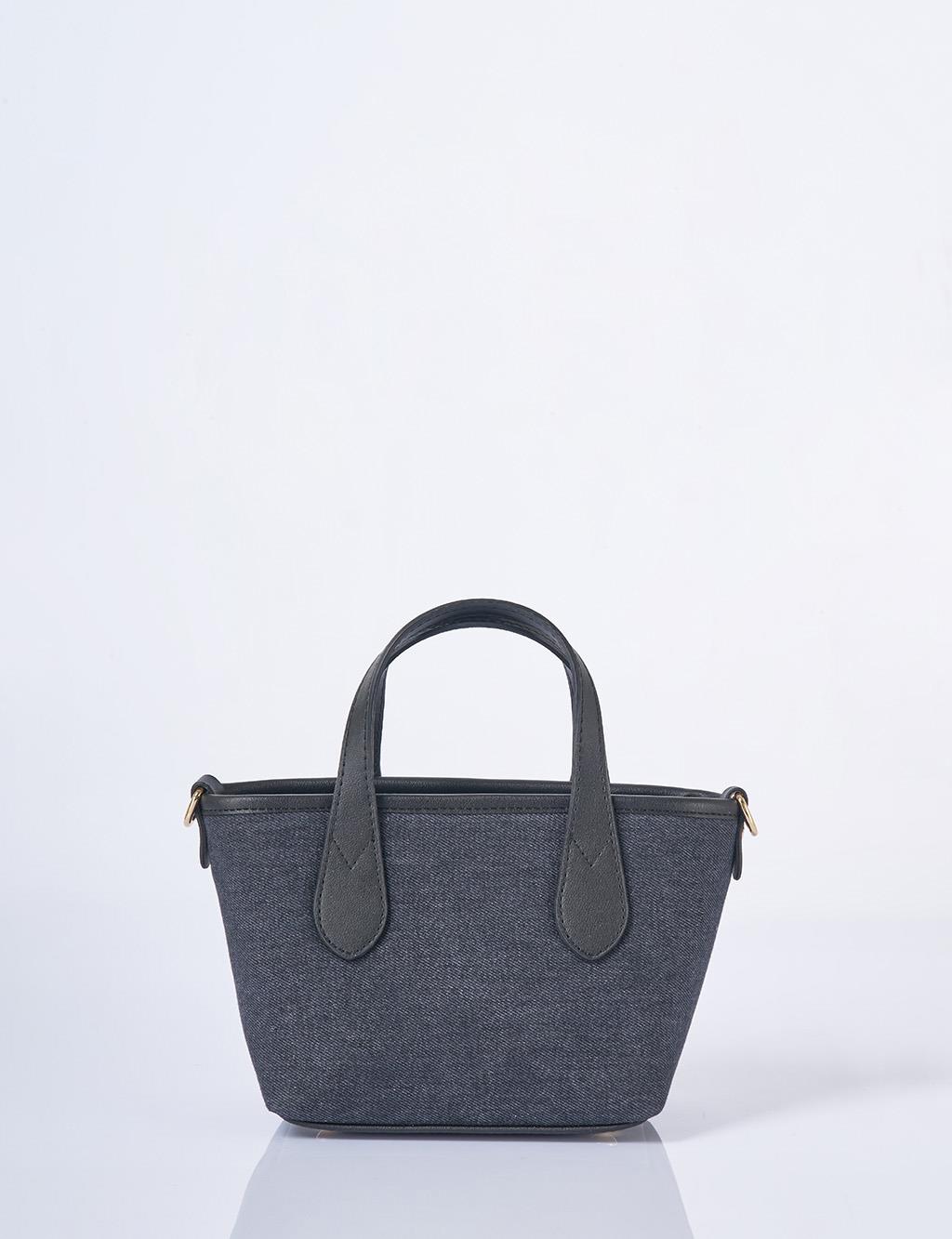 Logo Detailed Denim Bag Anthracite
