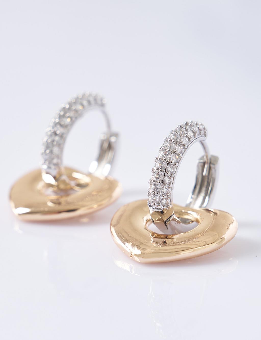 Heart Dangle Earrings Gold