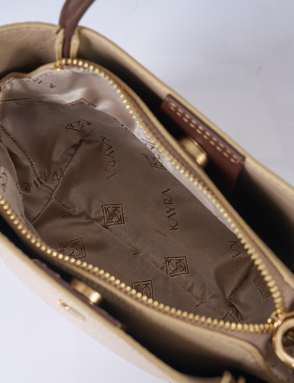 Faux Leather Small Tote Bag Mink