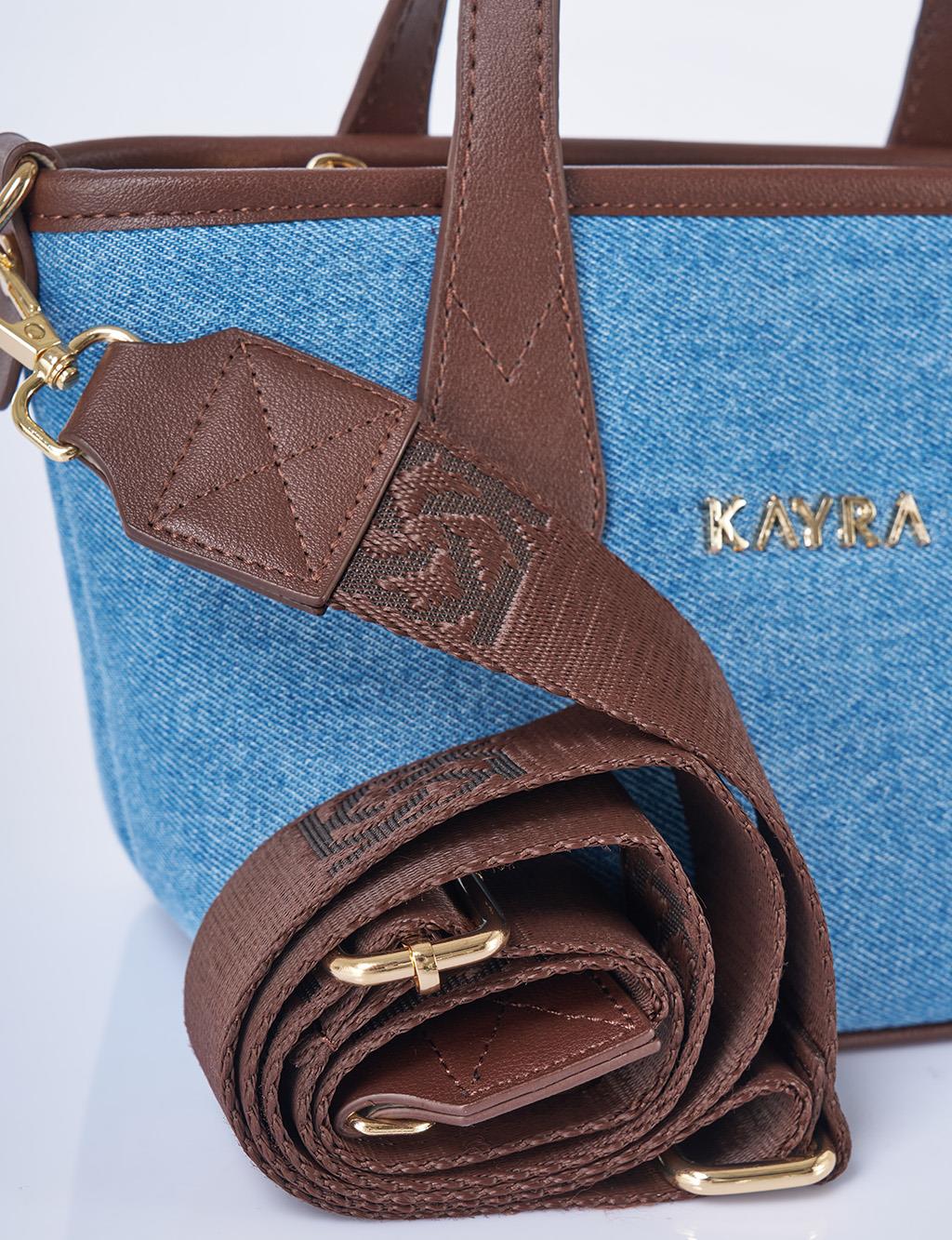 Logo Detailed Denim Bag Indigo