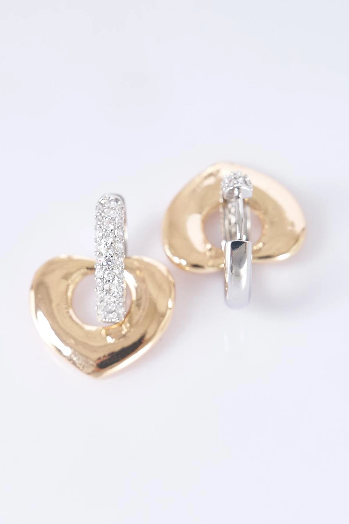 Heart Dangle Earrings Gold