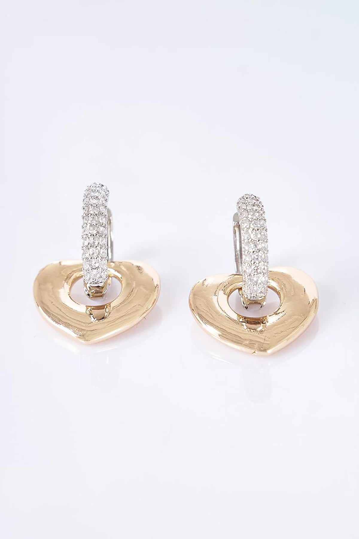 Heart Dangle Earrings Gold