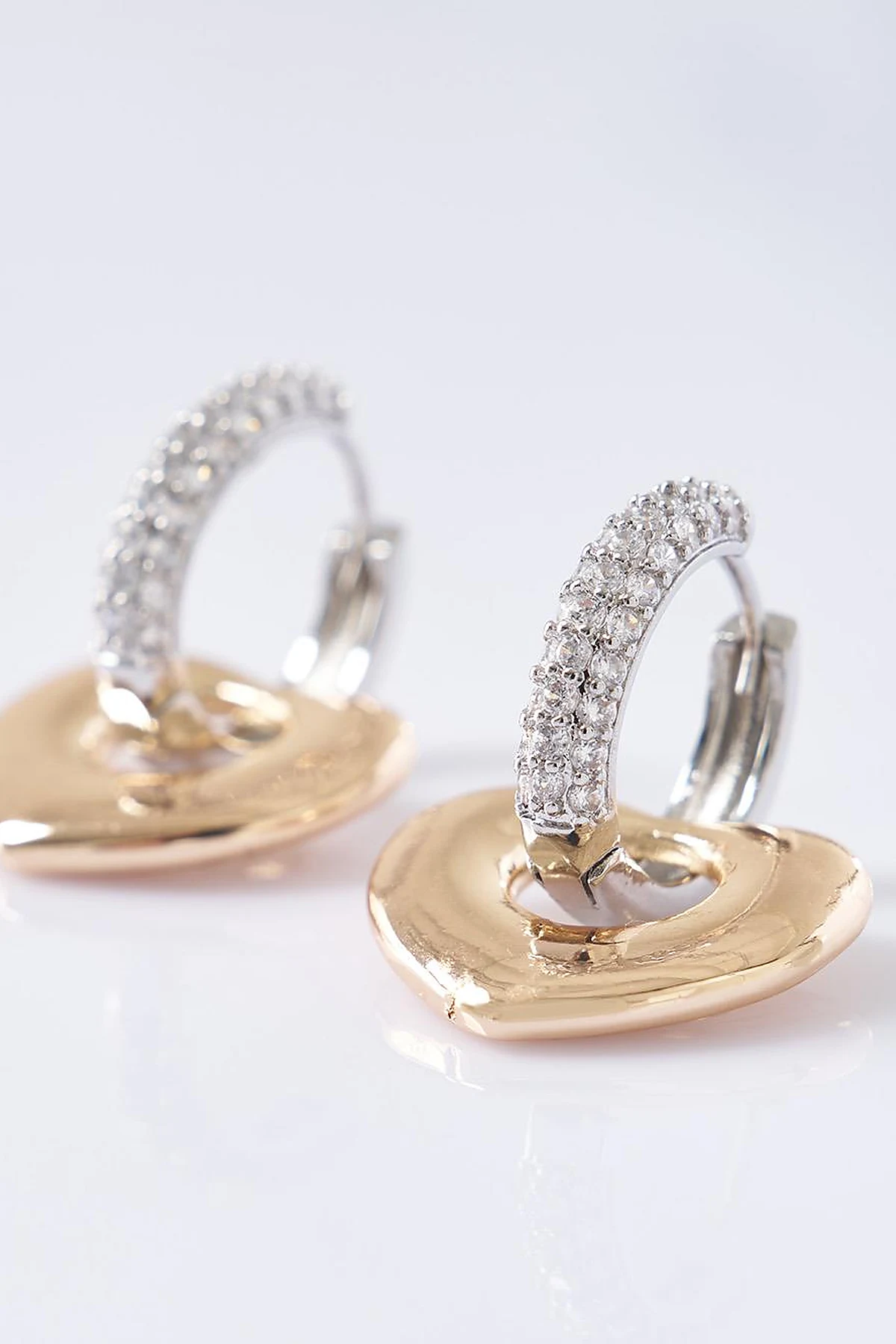 Heart Dangle Earrings Gold