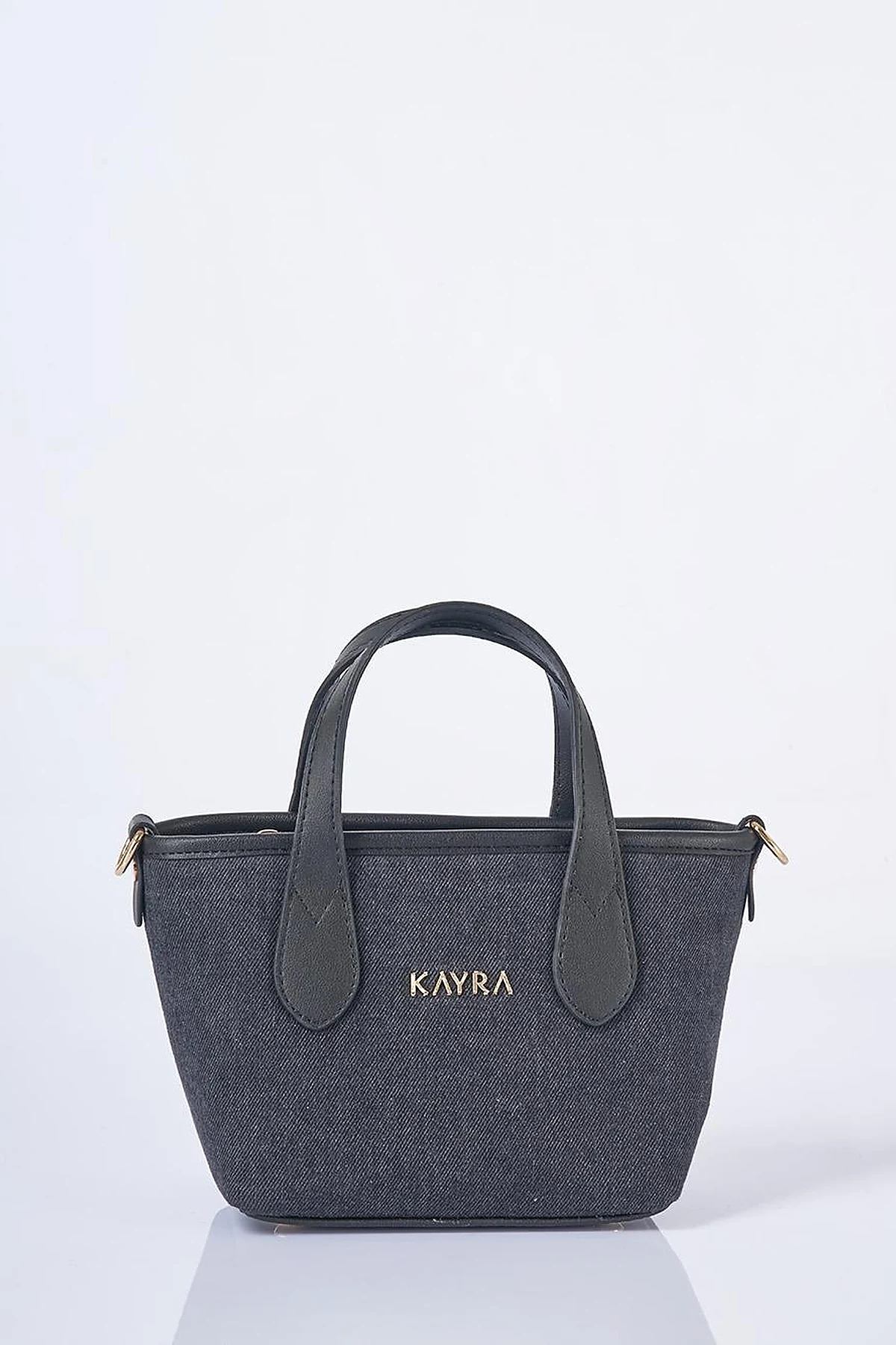 Logo Detailed Denim Bag Anthracite