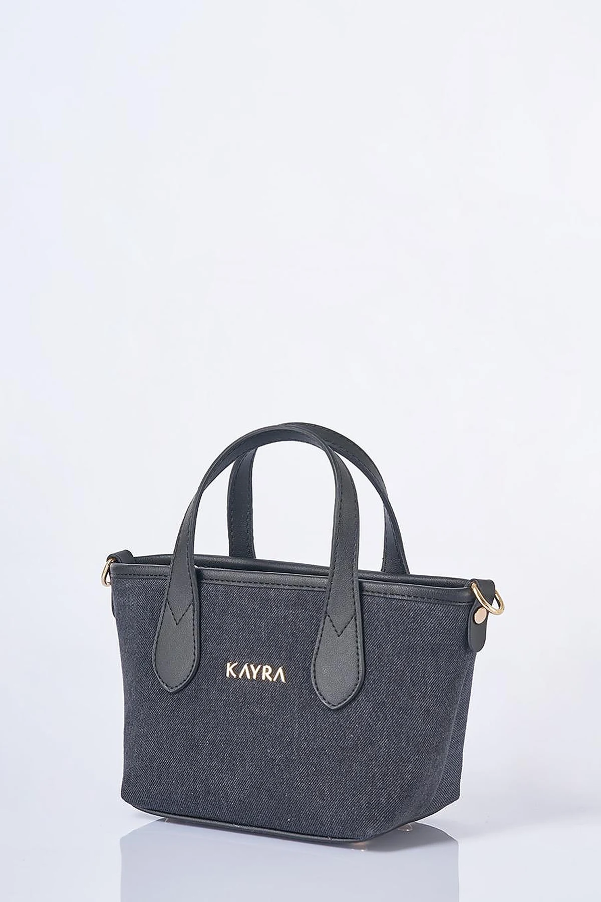 Logo Detailed Denim Bag Anthracite