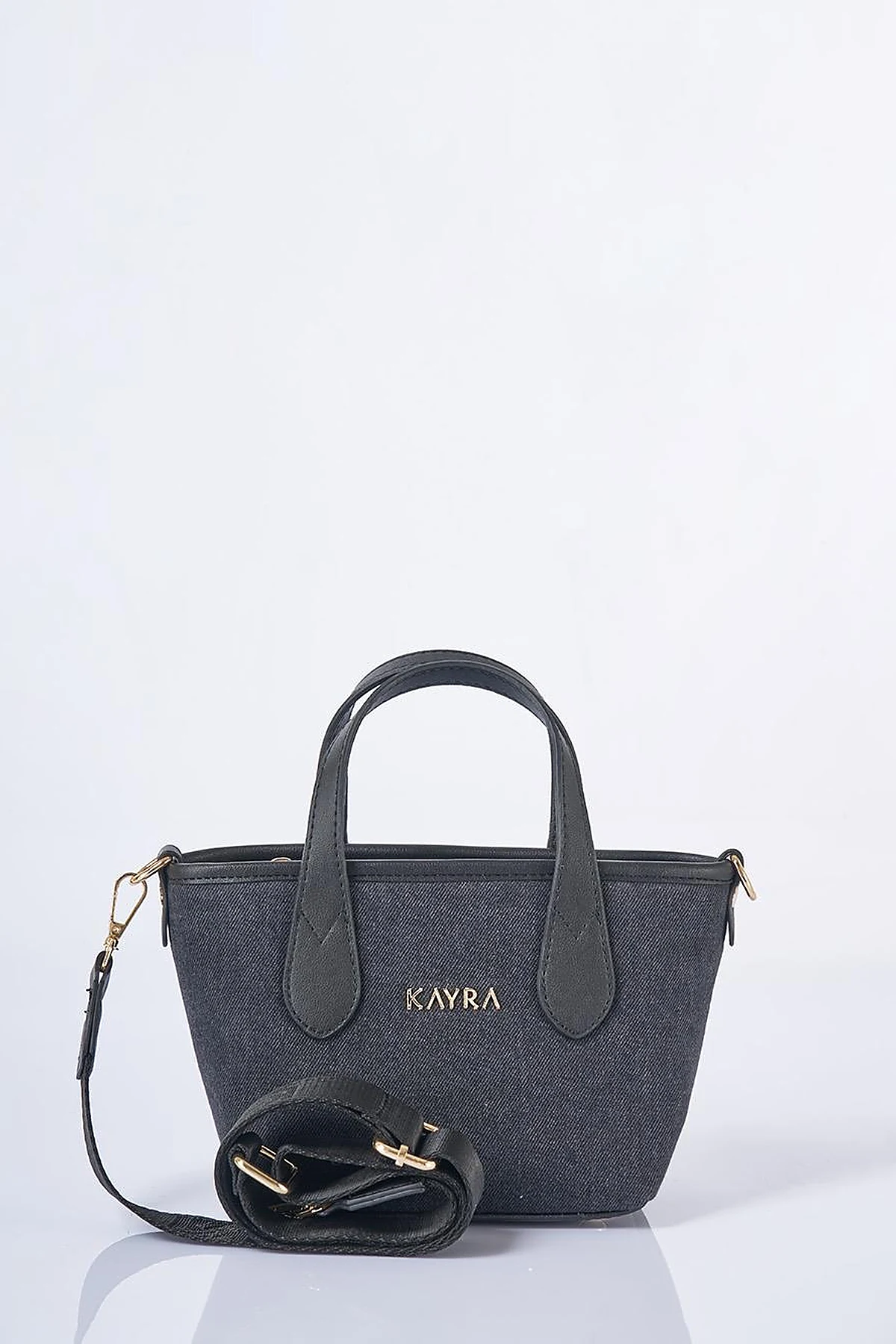 Logo Detailed Denim Bag Anthracite
