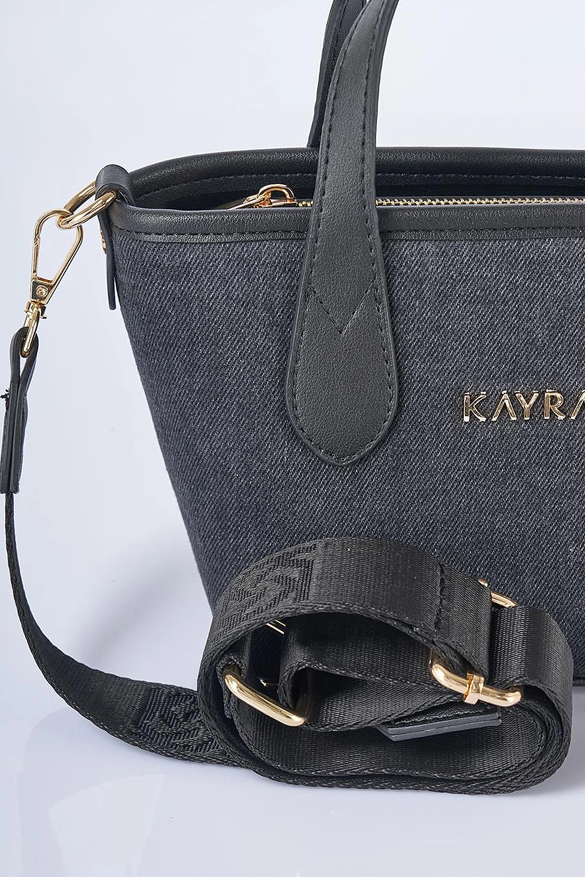 Logo Detailed Denim Bag Anthracite