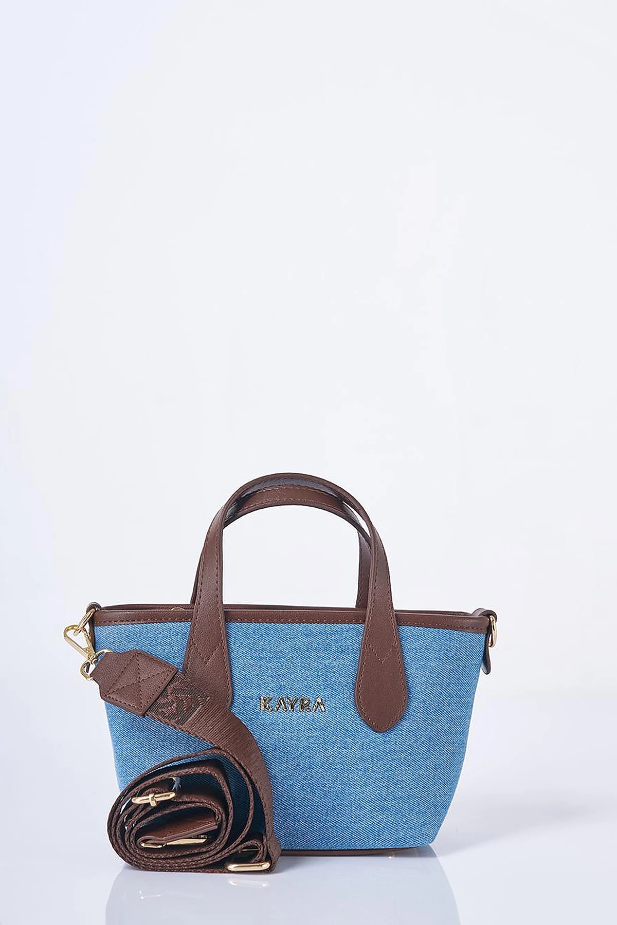 Logo Detailed Denim Bag Indigo