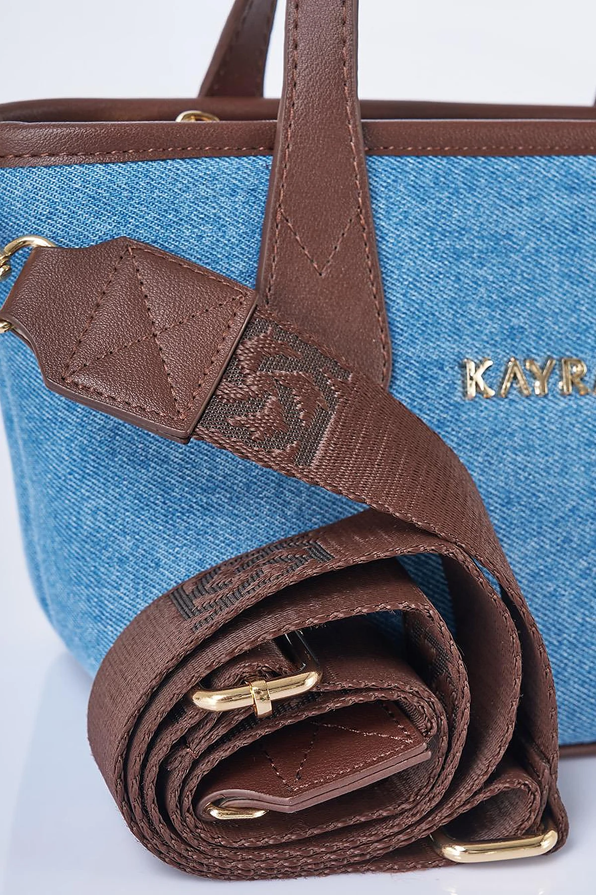 Logo Detailed Denim Bag Indigo