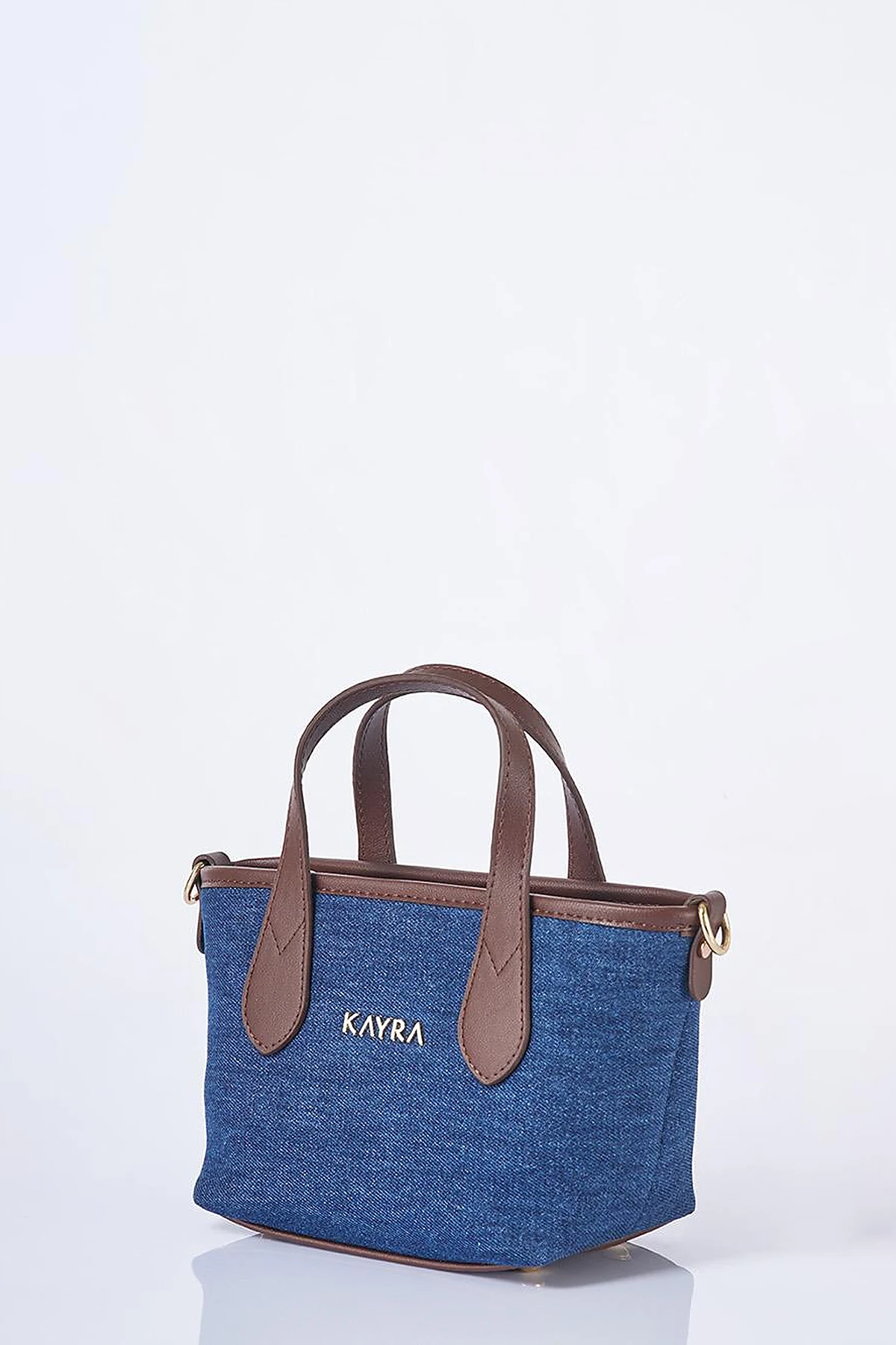 Logo Detailed Denim Bag Navy Blue
