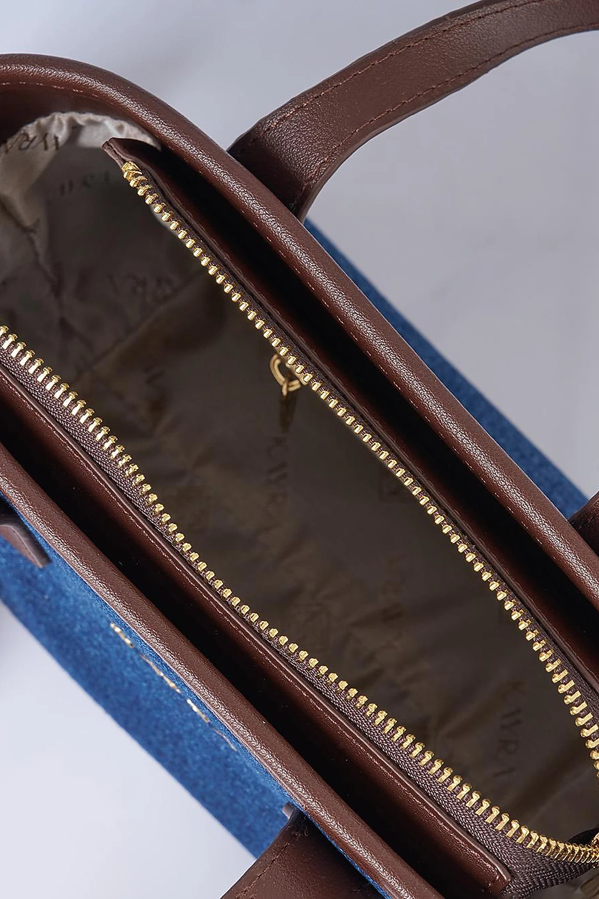 Logo Detailed Denim Bag Navy Blue