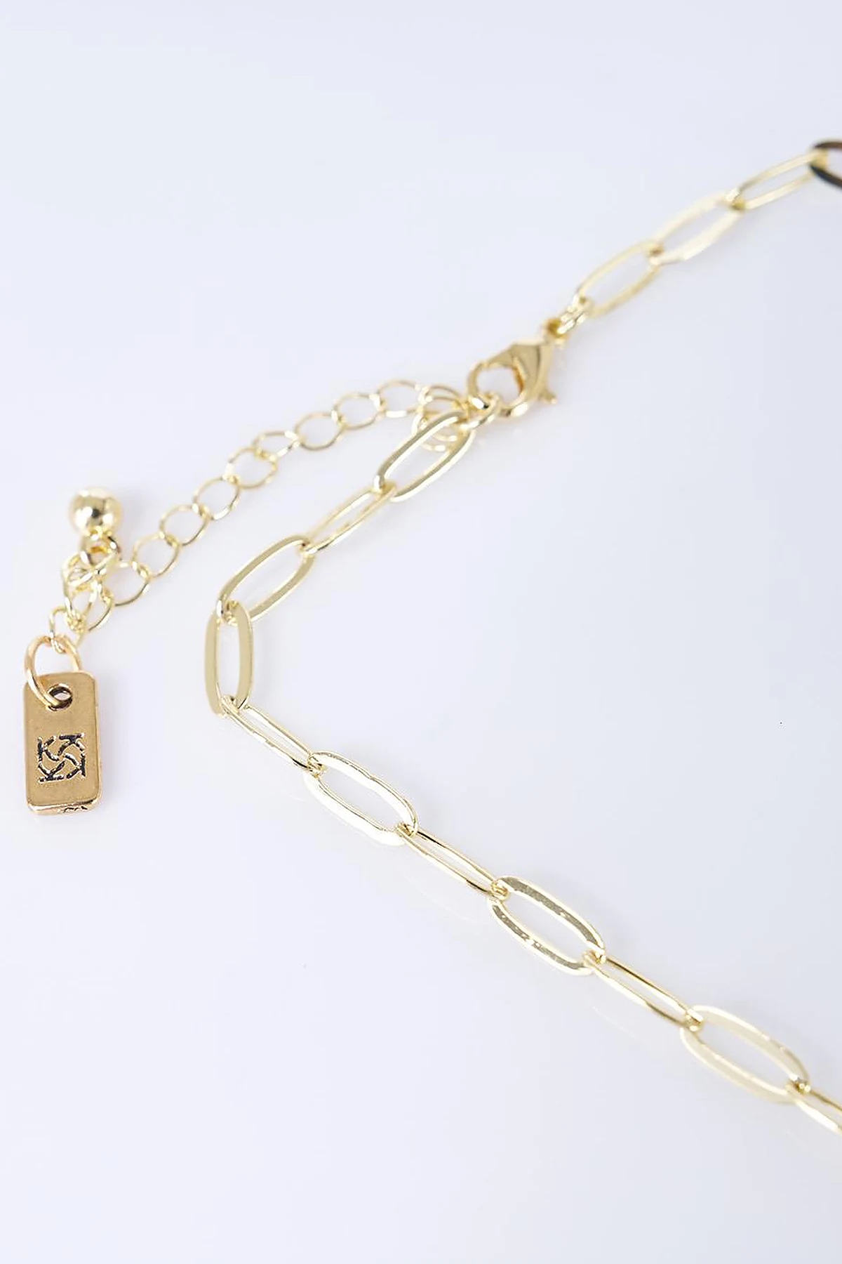 Shiny Stone Chain Necklace Emerald