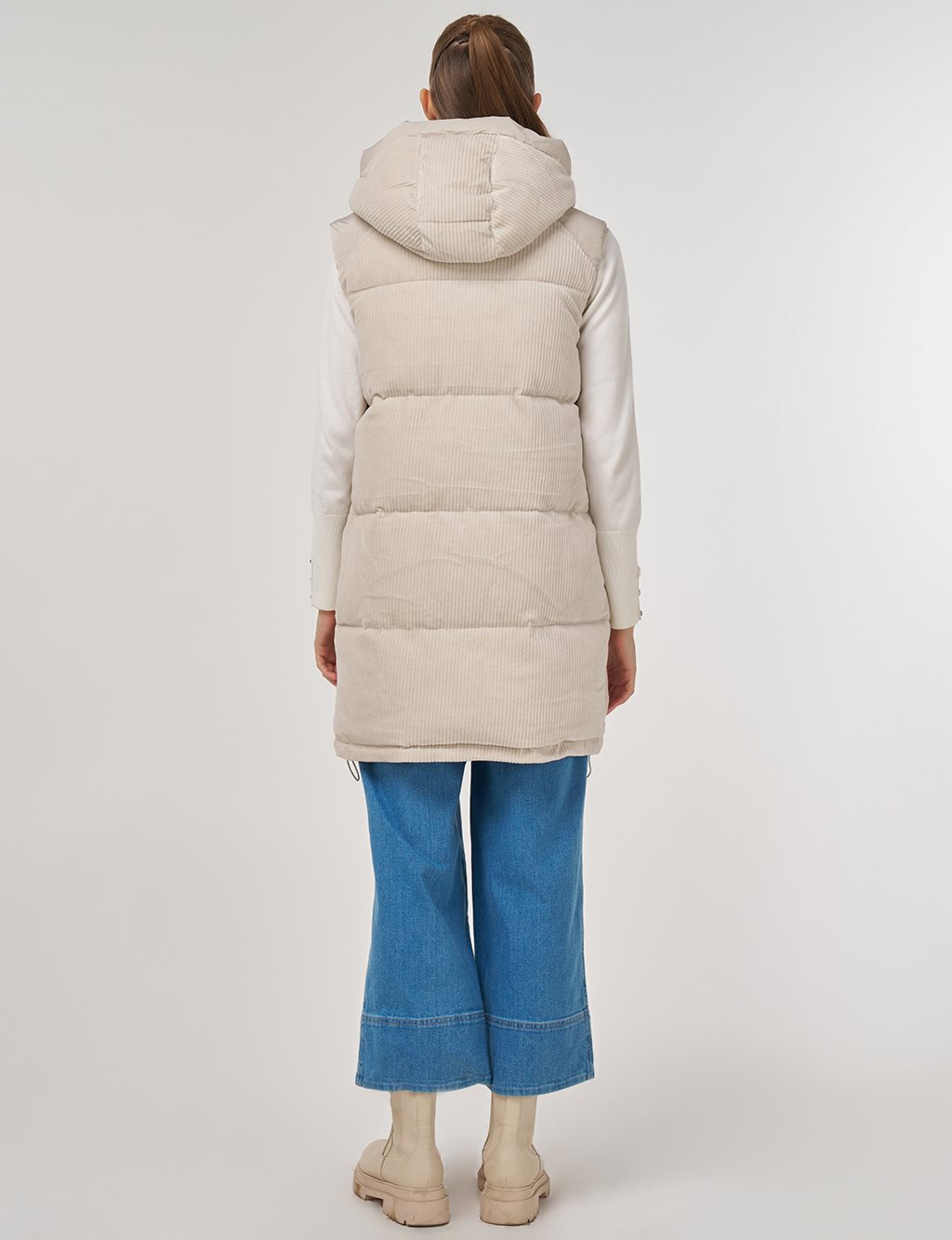 Kadife Garnili Şişme Yelek Taş 