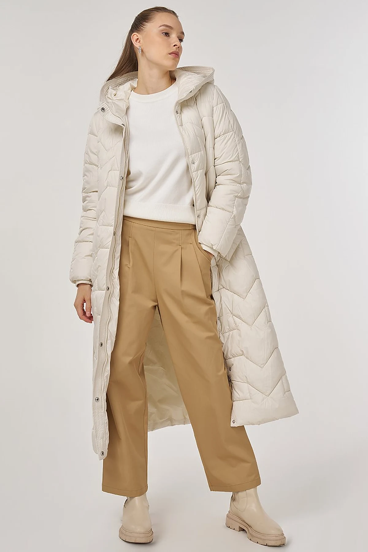 Pocket-Detail Anorak Jacket Ecru