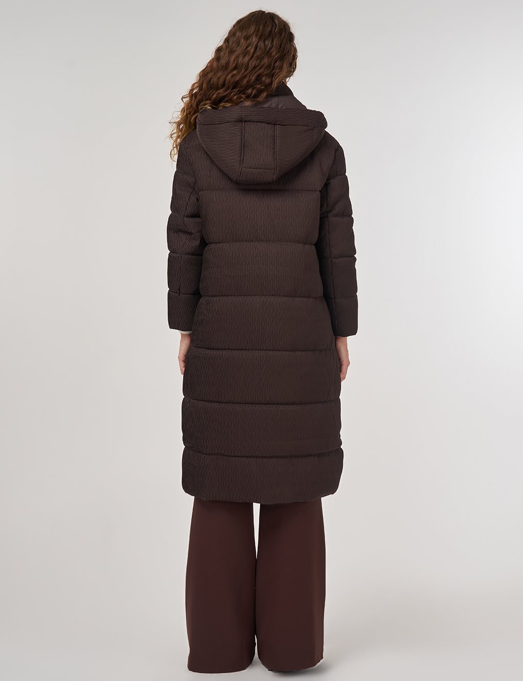 Zipper-Closure Anorak Jacket Brown