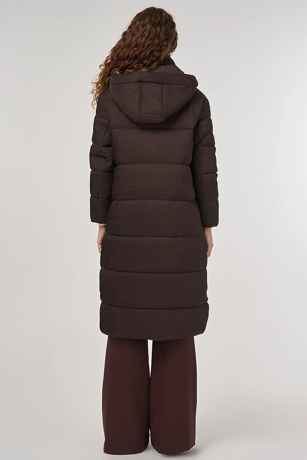 Zipper-Closure Anorak Jacket Brown