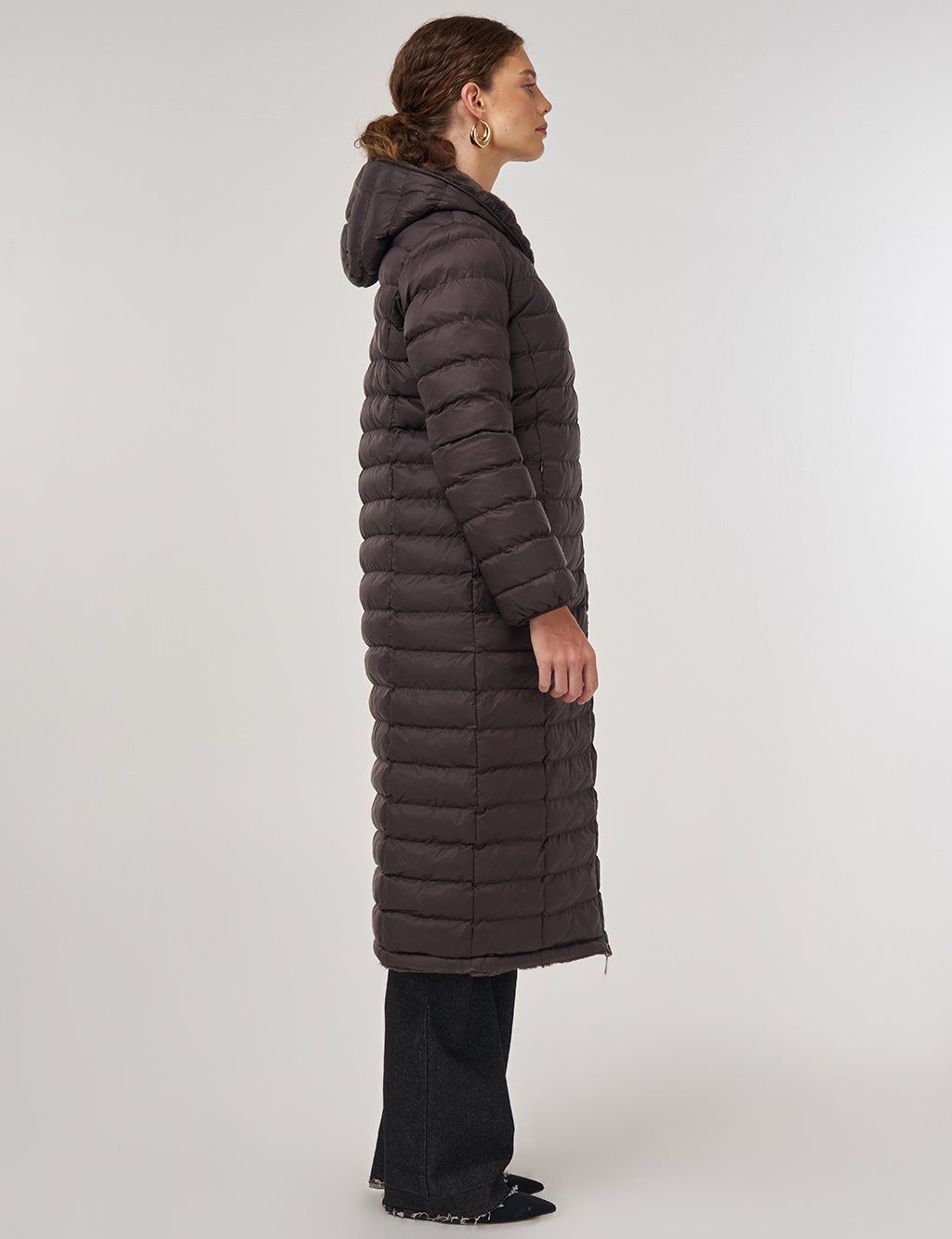 Reversible Hooded Jacket Brown