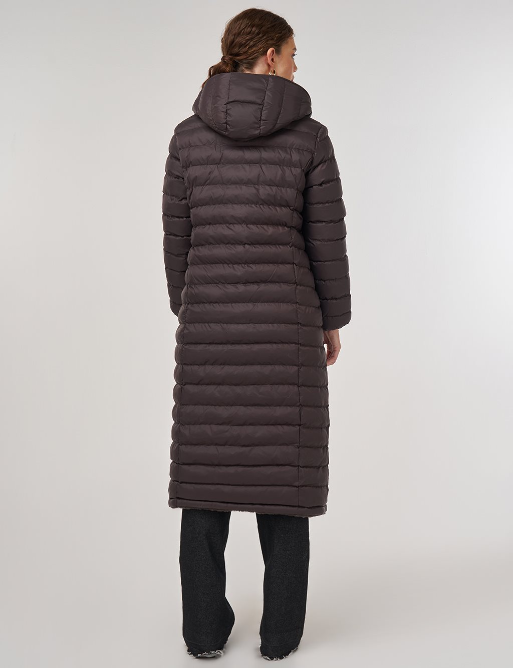 Reversible Hooded Jacket Brown