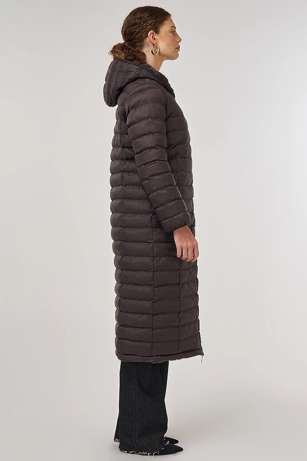 Reversible Hooded Jacket Brown