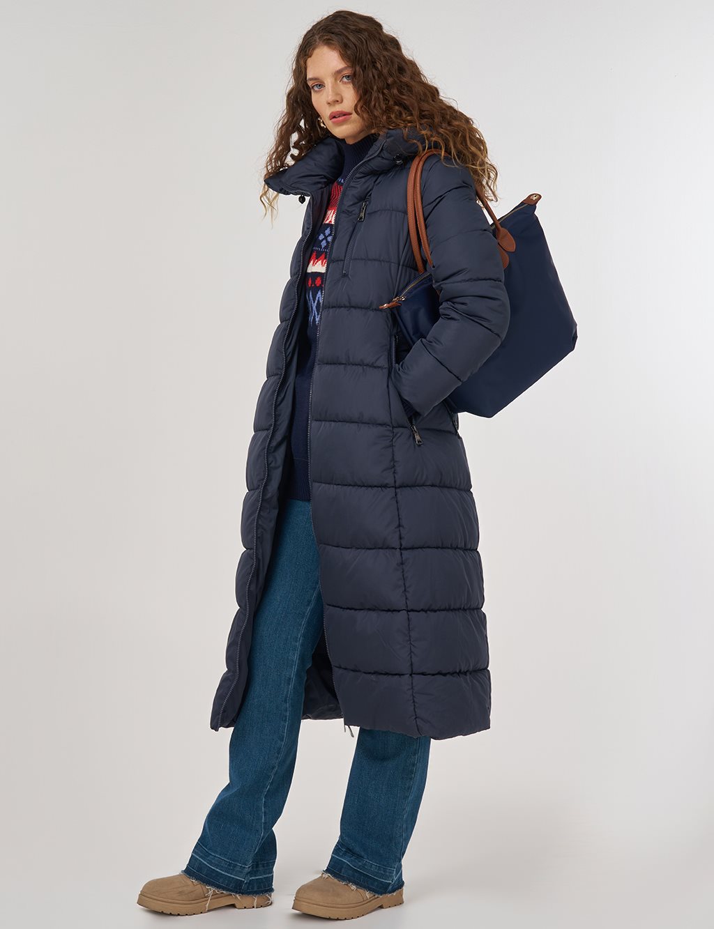 Fermuar Detaylı Anorak Mont Lacivert