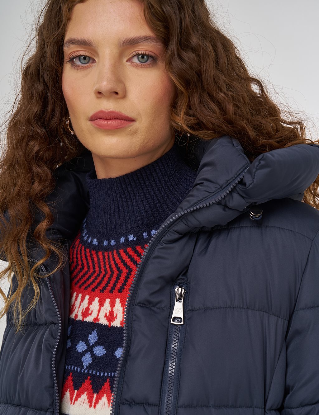 Fermuar Detaylı Anorak Mont Lacivert