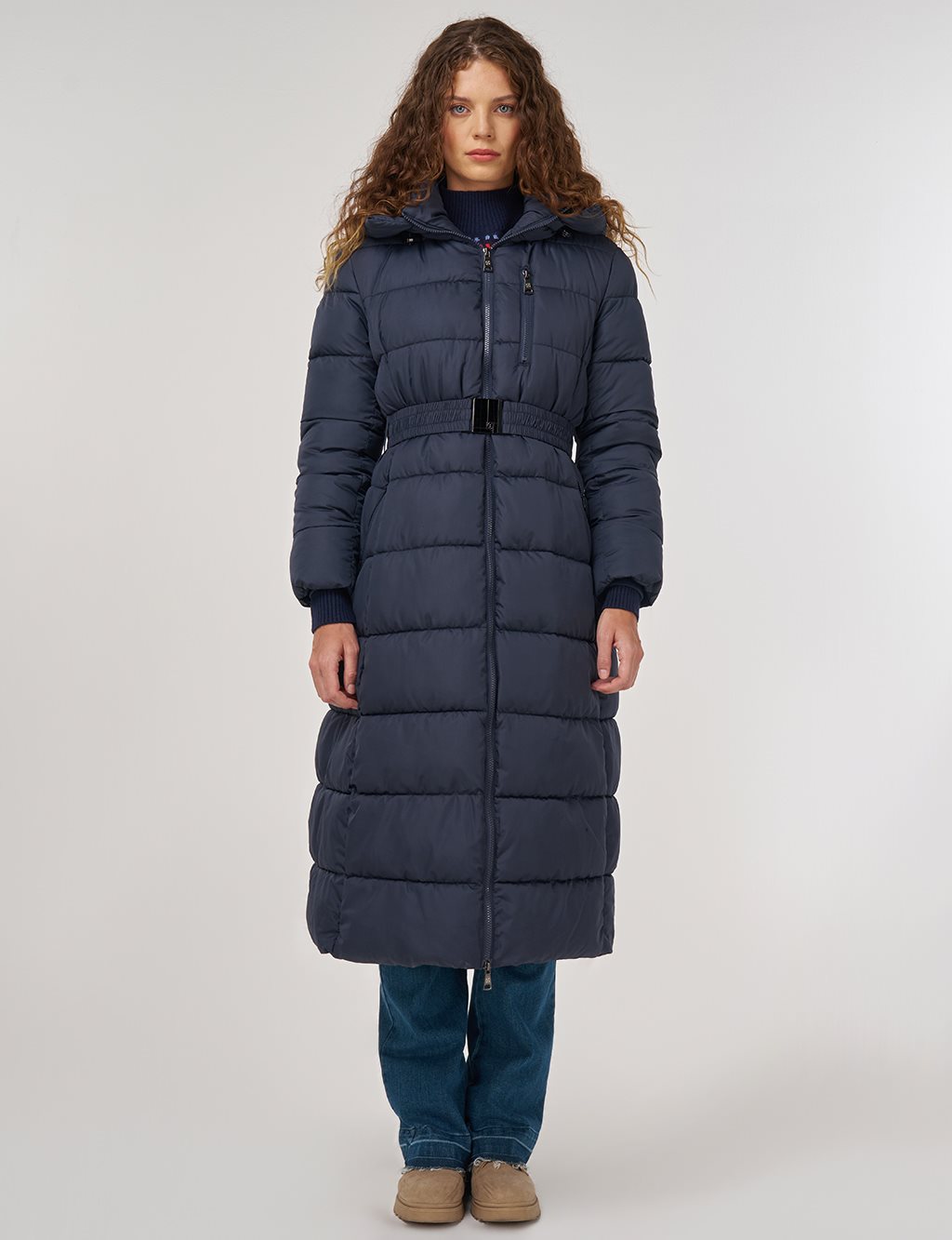 Fermuar Detaylı Anorak Mont Lacivert