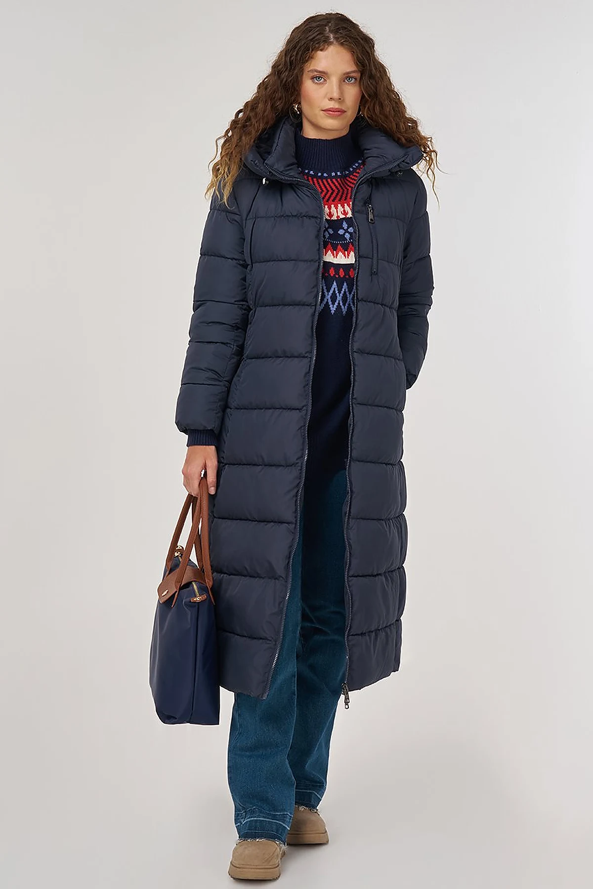 Zipper-Detail Anorak Jacket Navy 